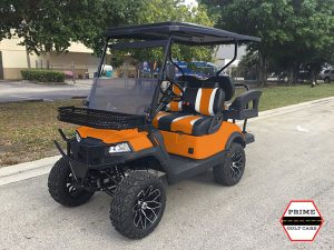 Orange Aluma 4 Passenger Golf Cart massachusetts golf cart service, golf cart repair massachusetts